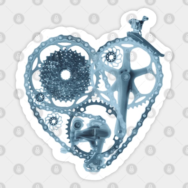 Bike Lover Heart x-ray Sticker by SFDesignstudio